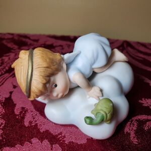 1986 Franklin Mint Almost Angels Seek And You Will Find‎ Porcelain Angel Turtle